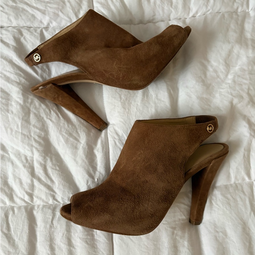 Nine West Brown Suede Mules